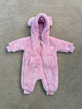Levi's Pink Fleece Hooded Baby One-Piece Snowsuit 3 month